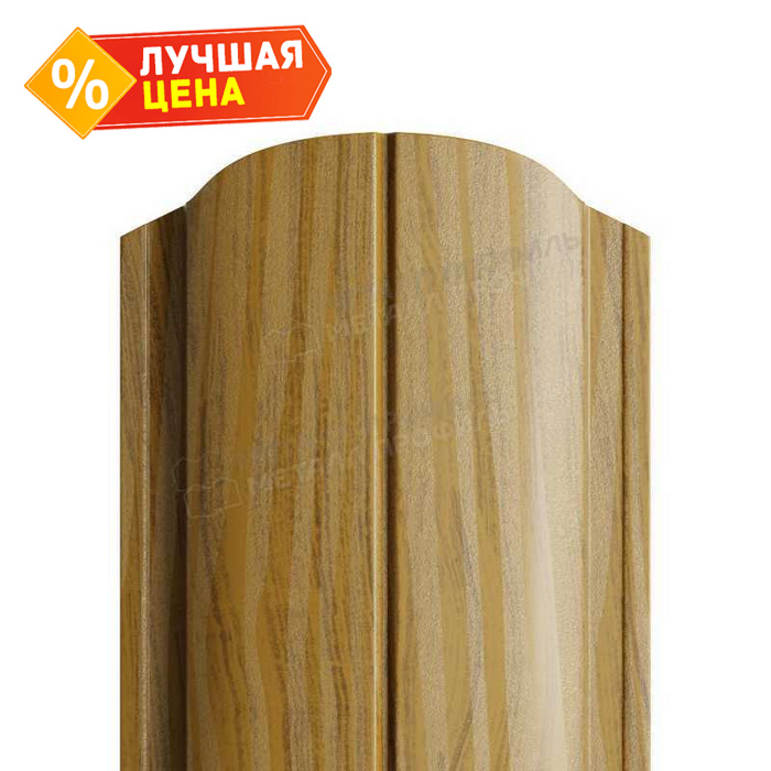 Штакетник Металл Профиль ELLIPSE-O 0,5 ECOSTEEL® Золотой Дуб
