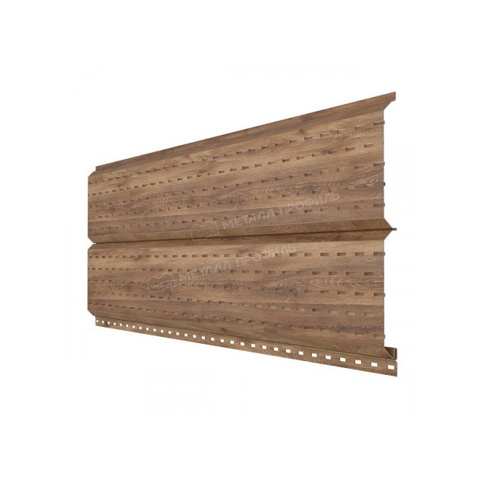 Софит МЕТАЛЛ ПРОФИЛЬ Lбрус-15х240 (ECOSTEEL_T-01-Персик. Дерево-0.5)